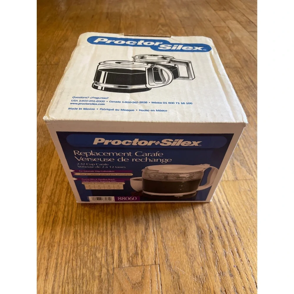 NEW Proctor Silex 2-12 cup Replacement Coffee Carafe White Glass 88060